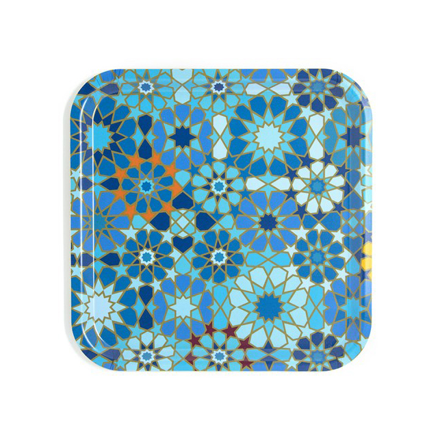 Images d'Orient Vassoio Quadrato 32 cm Moucharabieh Blue