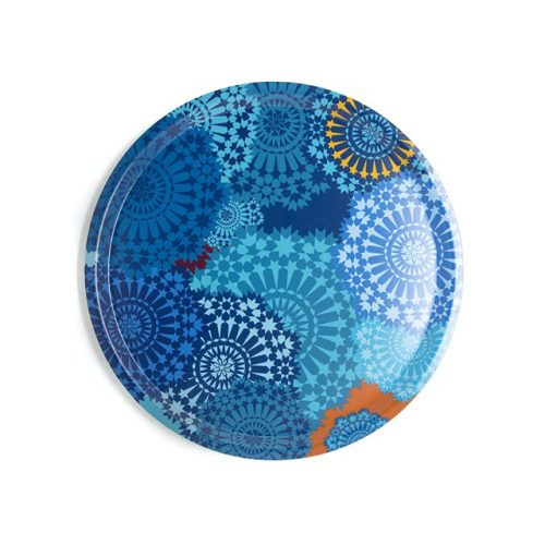 Images d'Orient Vassoio Rotondo 38 cm Moucharabieh Blue
