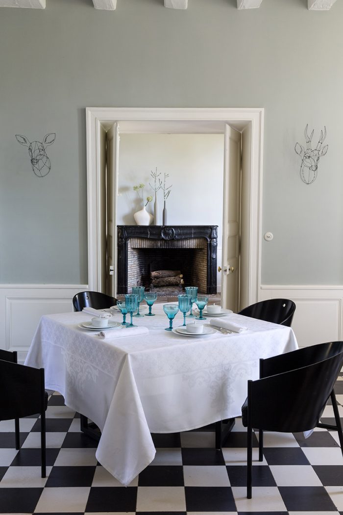 Le Jacquard Français Azulejos Tovaglia blanc