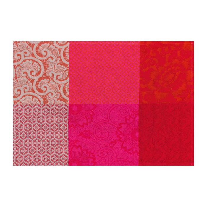 Le Jacquard Français Fleurs De Kyoto Set Americano antimacchia cerise