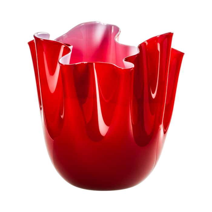 FAZZOLETTO Vaso 700.02 - rosso lattimo interno rosa rosso lattimo interno rosa