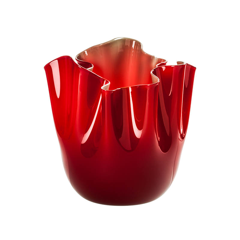 Vaso Venini Fazzoletto Orizzonte/Acquamare - 24 Cm - Verre De Murano - Neuf