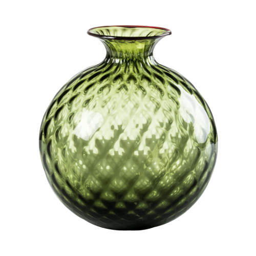 Vaso monofiore 100.14 ø11 h12,5  - verde mela filo rosso verde mela filo rosso