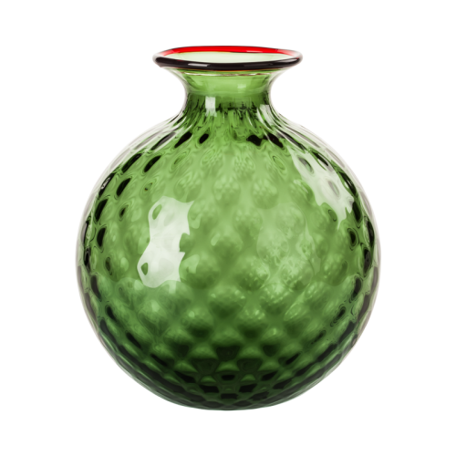 Vaso monofiore ø12,5 h24,5 - verde mela filo rosso verde mela filo rosso