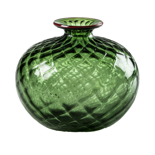 Venini Monofiore Balloton small - Verde mela - Rosso