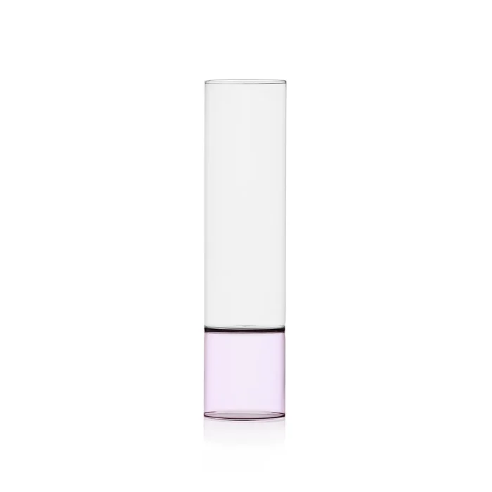 09367197 BAMBOO GROVE Vase cm37 Clear-Pink edit Ichendorf BAMBOO Vaso rosa/trasparente 37 cm
