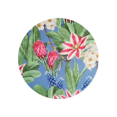 Sottopiatto in tessuto - Fiori su fondo azzurro