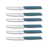 Victorinox SWISS MODERN Kit 6 coltelli tavola punta tonda ondulato - nordic blu