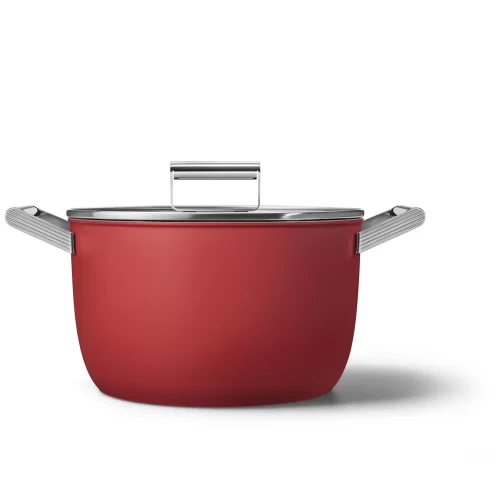 Smeg Cookware Casseruola alta 2 manici con coperchio