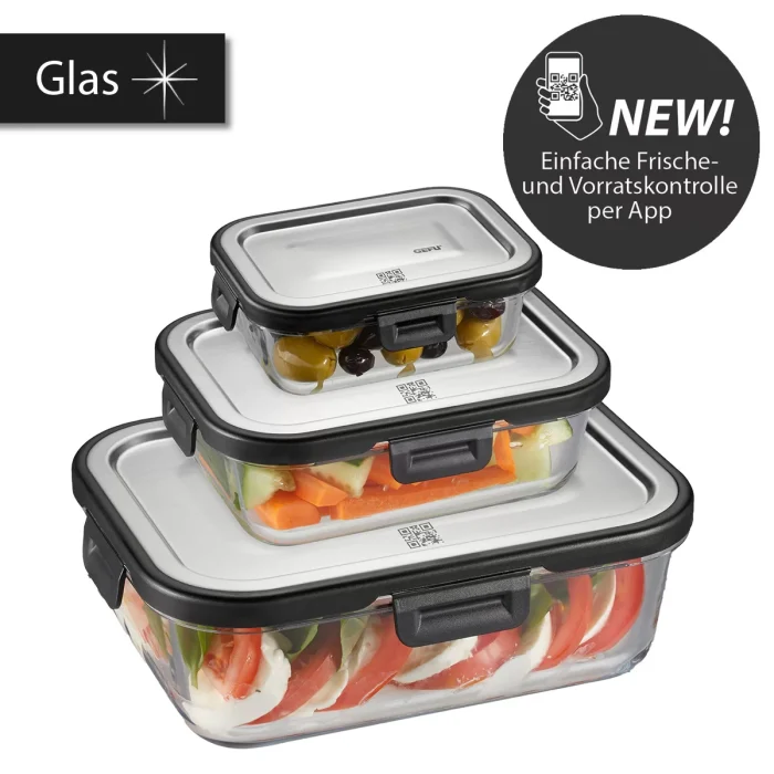 Gefu MILO barattolo salva freschezza squadrato 3 pezzi