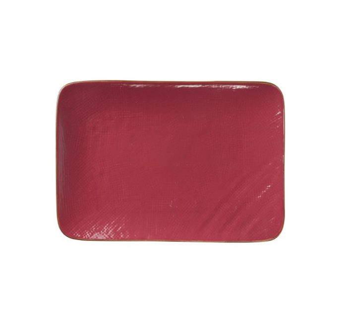 Novità Home MEDITERRANEO Piatto rettangolare 27x19,5x2cm rosso