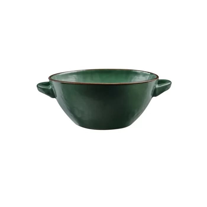 Novità Home MEDITERRANEO Ciotola zuppa con manici 20x15x7cm verde