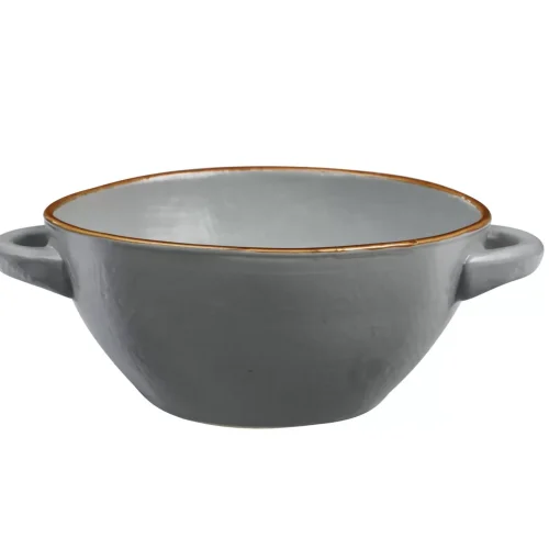 fango Novità Home MEDITERRANEO Ciotola zuppa con manici 20x15x7cm fango