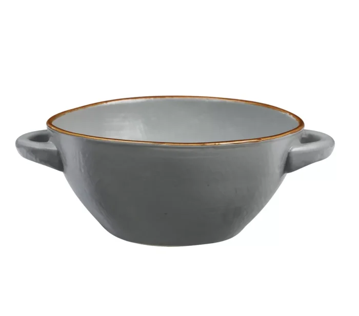 fango Novità Home MEDITERRANEO Ciotola zuppa con manici 20x15x7cm fango