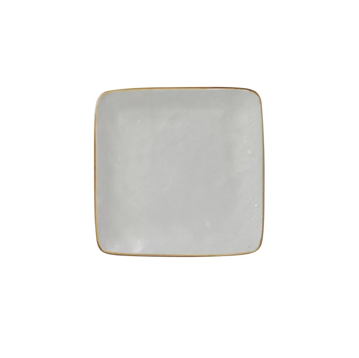 quadrato grigio Novità Home MEDITERRANEO Piattino quadro 12x12x2cm fango