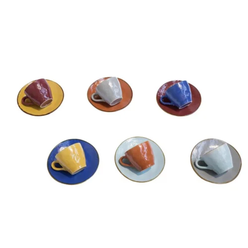 Novità Home MEDITERRANEO Set 6 tazze caffè con piatto  colori assortiti