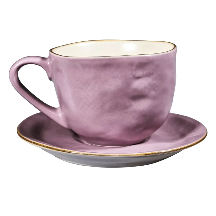 tazza macchiato rosa Novità Home MEDITERRANEO Tazza the/macchiato con piatto rosa