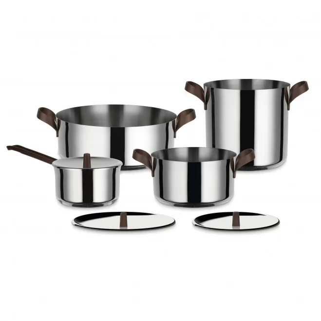 Alessi Edo, set pentole 4 pezzi + 3 coperchi