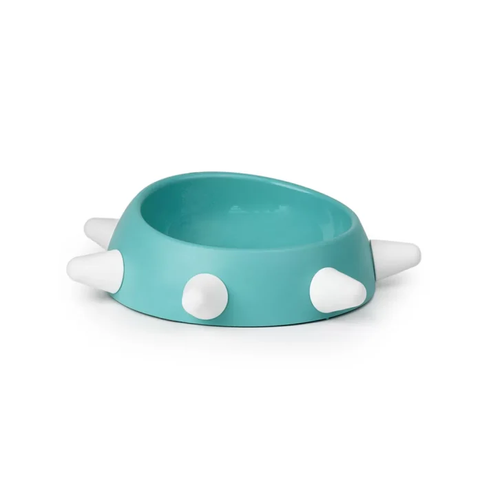 United Pets Ciotola Boss piccola 500ml acquamare con Spikes bianchi