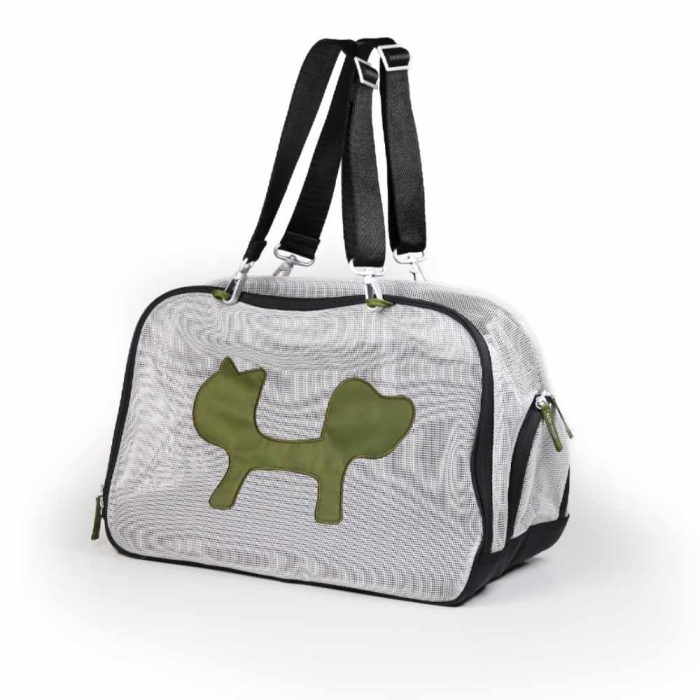 United Pets Mesh Bag ECO trasportino per cani e gatti in rPET nero verde