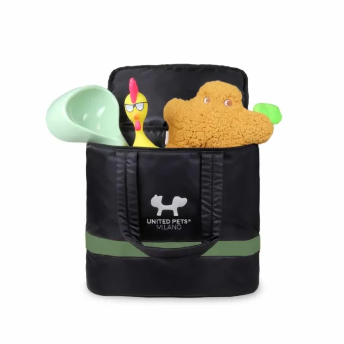 United Pets Travel Bag Small ECO borsa portatutto in rPET nero/verde