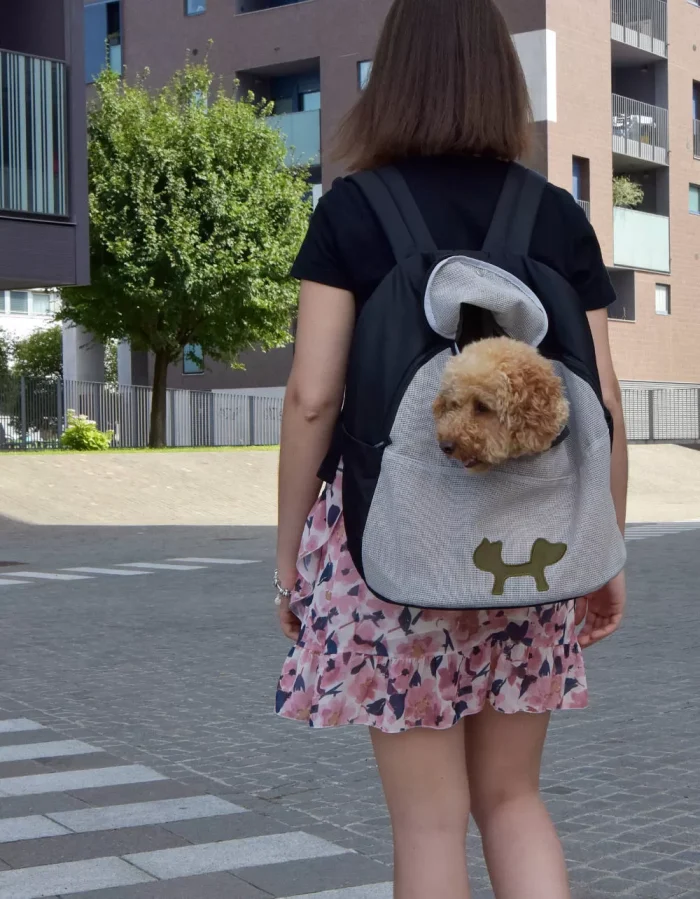 United Pets Urban Pet Reverse Backpack ECO zaino per cani in rPET nero/rosa