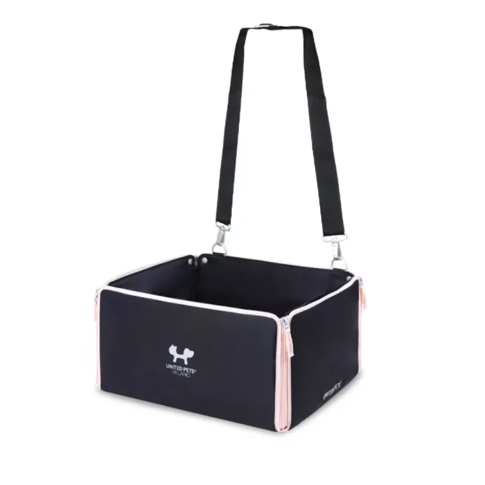 United Pets Urban Pet Car Box ECO Scatola portacani per auto in rPET nero/rosa