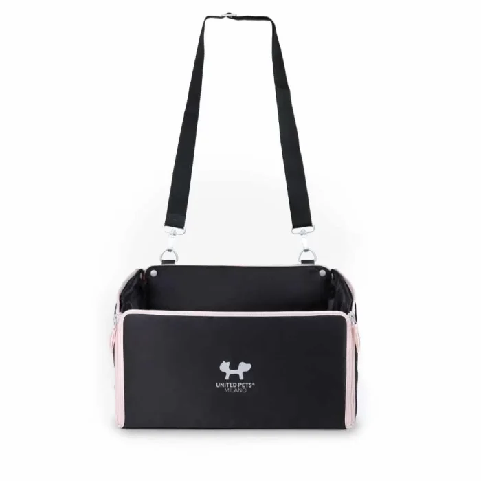 United Pets Urban Pet Car Box ECO Scatola portacani per auto in rPET nero/rosa