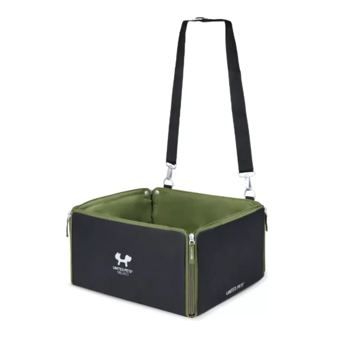 United Pets Urban Pet Car Box ECO Scatola portacani per auto in rPET nero/verde