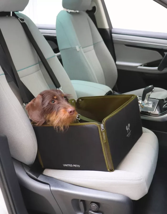 United Pets Urban Pet Car Box ECO Scatola portacani per auto in rPET nero/verde