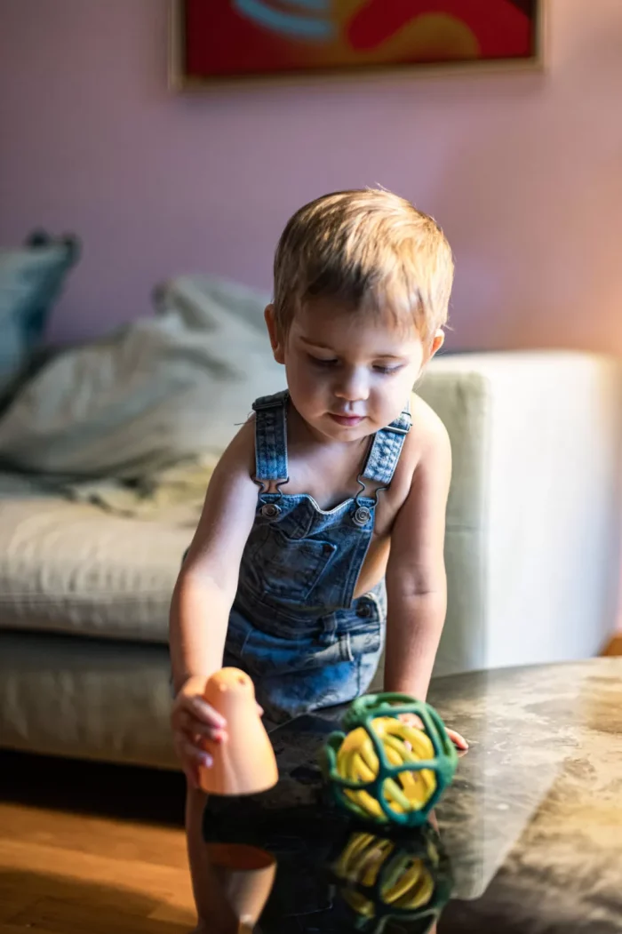 Little L set palline sensoriali silicone verde e giallo