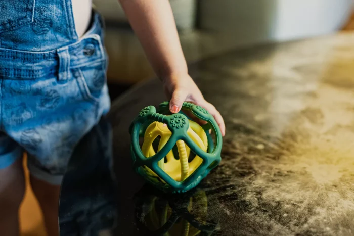 Little L set palline sensoriali silicone verde e giallo