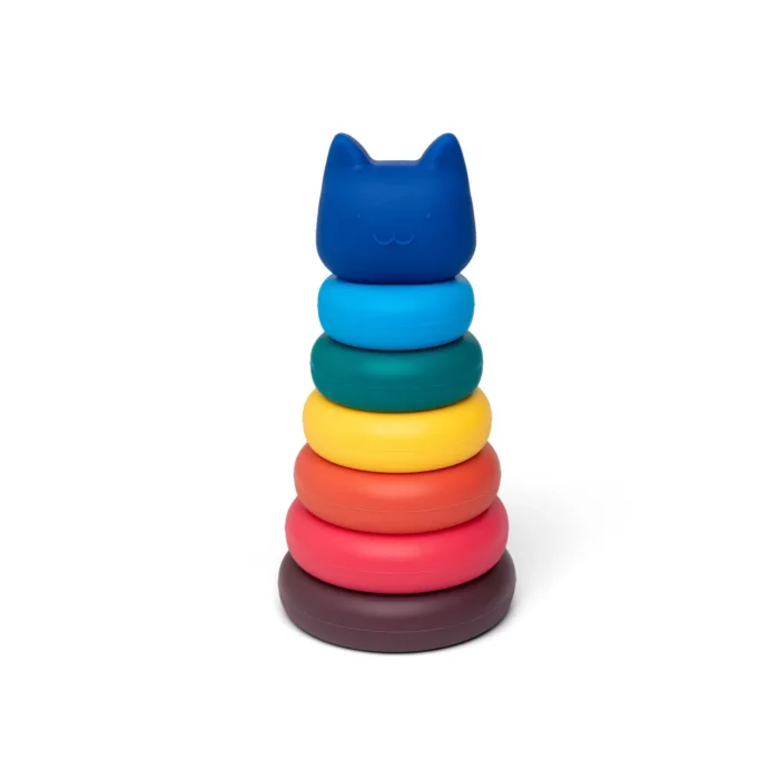 LL022-001 Little L gioco scomponibile silicone torre impilabile con gatto colori vivi