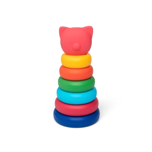 Little L gioco scomponibile silicone torre con maiale colori vivi