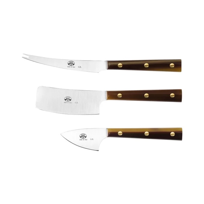 Berti Coltellerie La Cerimonia dei Formaggi Servizio coltelli da formaggio - manico cornotech
