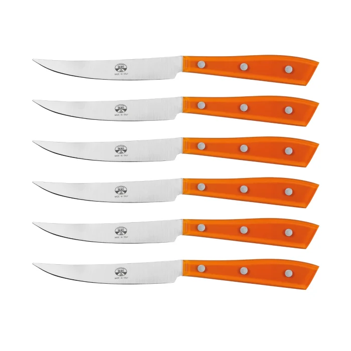 Berti Coltellerie Compendio set 6 coltelli tavola arancio arancio