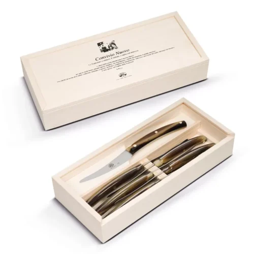 Berti Coltellerie Convivio nuovo cornotech set 6 coltelli tavola cornotech