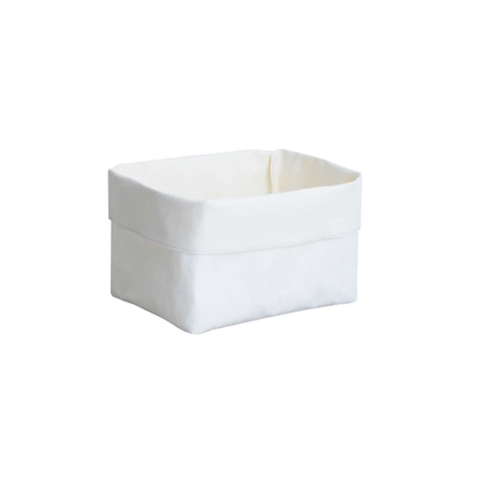 DAFNE-BIANCO-BIANCO Dafne Pascolini contenitore in fibra di cellulosa e lino-teflon bianco/bianco