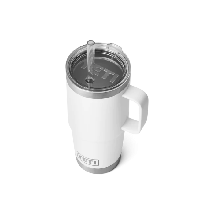 Yeti Rambler tazza da 25 Oz (710 ml) con coperchio con cannuccia - white