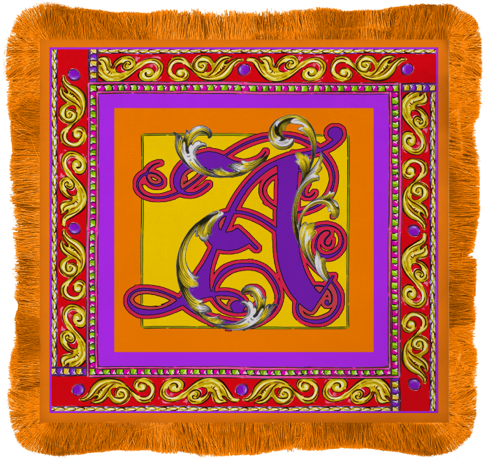 PLAC.ORTA Baci Milano ORTIGIA Tovaglietta americana 38x38cm lettera A