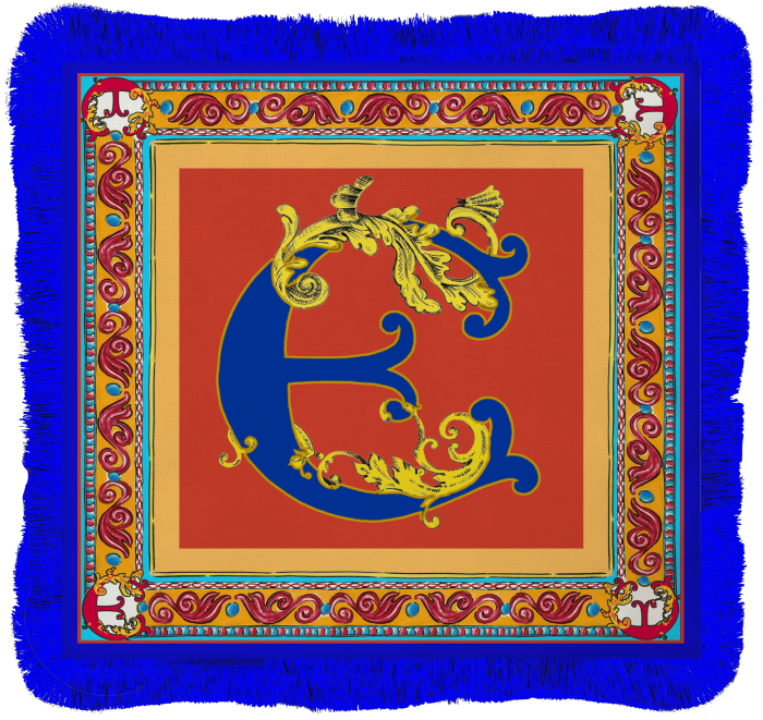 PLAC.ORTE Baci Milano ORTIGIA Tovaglietta americana 38x38cm lettera E