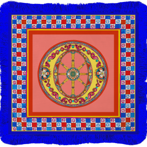 PLAC.ORTO Guzzini FLOWERS tovaglietta tonda double face - rosso brillante