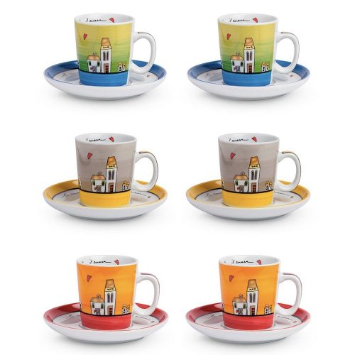 Egan LE CASETTE Set 6 tazze caffè con piattino 100ml
