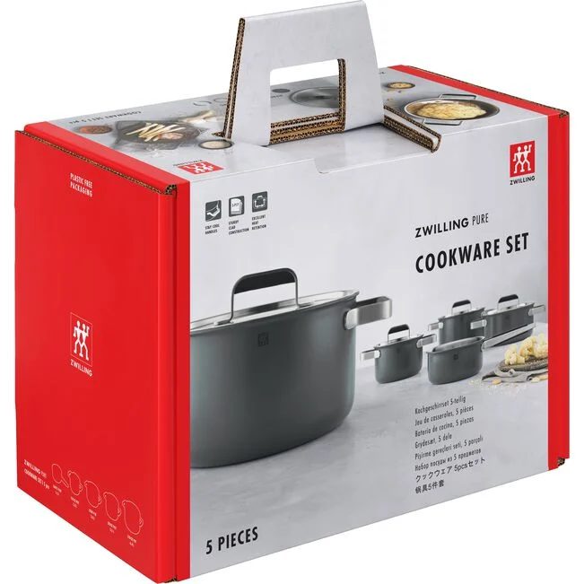 Zwilling PURE Set pentole 5 pezzi + 4 coperchi - grigio