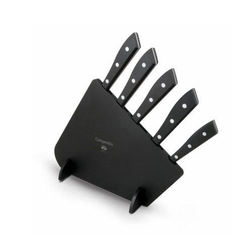 Berti Coltellerie Compendio nero set 5 coltelli con ceppo nero