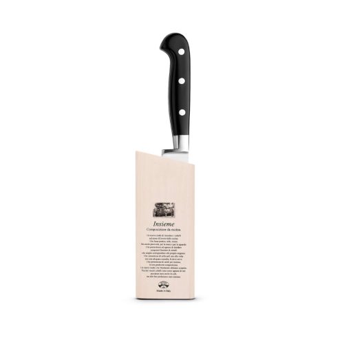 Berti Coltellerie Intero nero coltello trinciante verdure con ceppo insieme