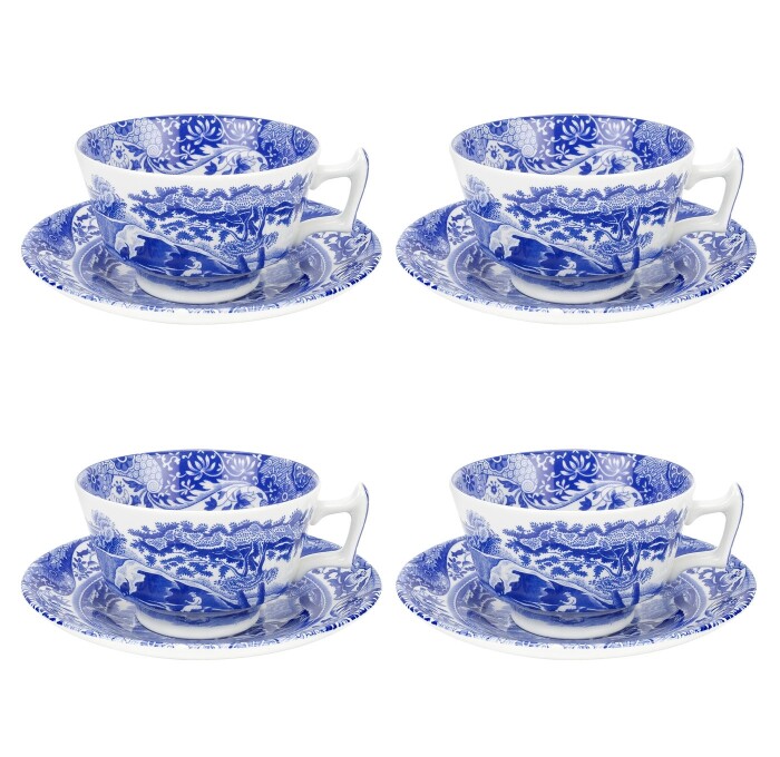 Spode Blue italian set 4 tazze the c/p