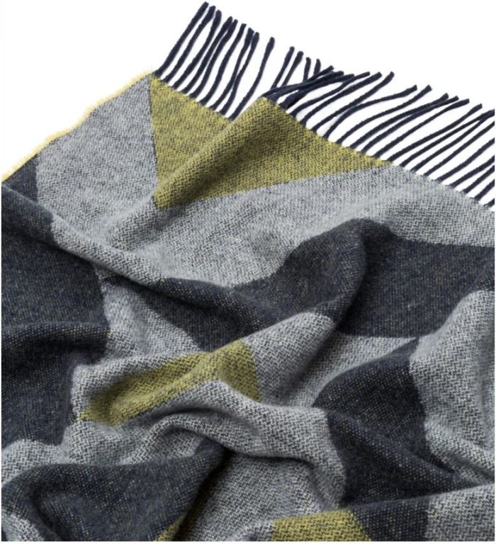 Lanerossi Astico Plaid in lana e cotone riciclato gold