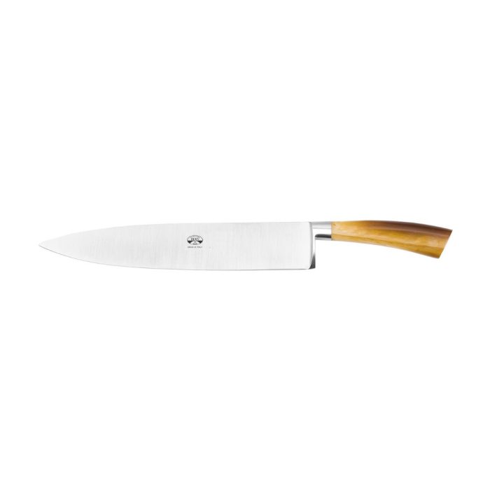Berti Coltellerie Plenum cornotech coltello chef con ceppo insieme