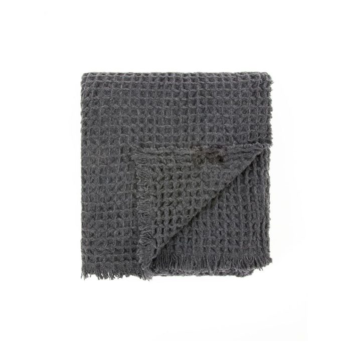 Lanerossi GUBBIO Plaid in lana 130x180cm - antracite antracite